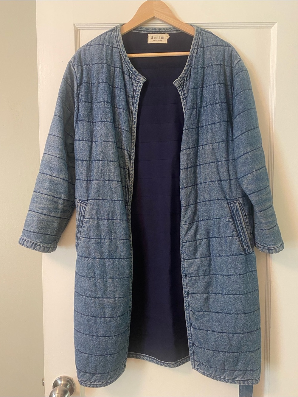 Denim by Ellison Quilted Denim Long Coat